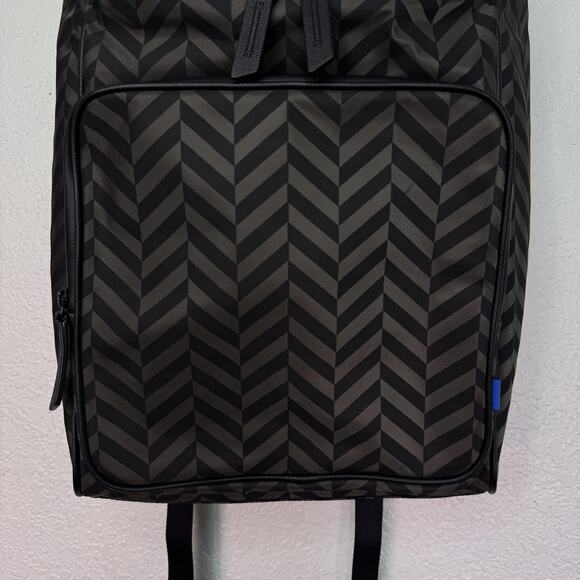 Uri Minkoff Stanton Backpack Laptop Bag Chevron Nylon Black Travel School NEW main image 12